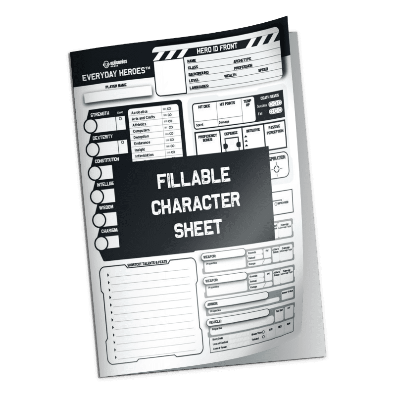 Everyday Heroes Fillable Character Sheet